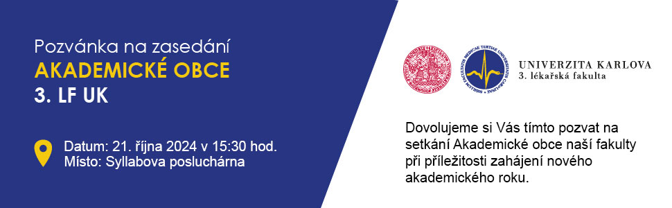 Zasedání akademické obce 3. LF UK - 21. října 2024 v 15:30